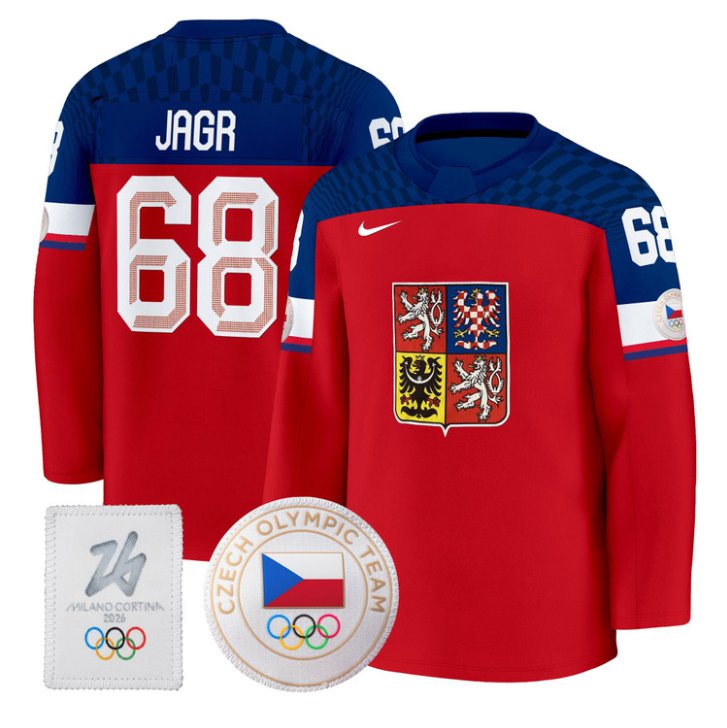 Jaromir Jagr Jersey #68 Czechia Olympic 2026 Premium Hockey All Stitched Red