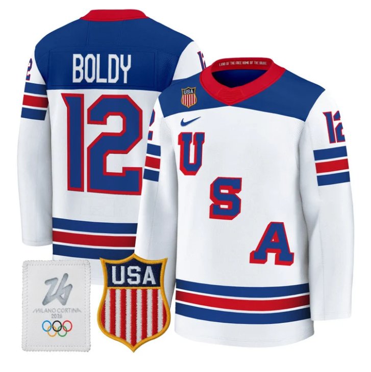Matt Boldy Jersey #12 USA Olympic 2026 Premium Hockey All Stitched White