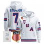 Brady Tkachuk #7 USA Olympic 2026 Premium Hockey Pullover Hoodie Stitched White
