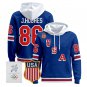 Jack Hughes #86 2026 USA Olympic Premium Hockey Pullover Hoodie Stitched Royal
