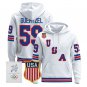 Jake Guentzel #59 USA Olympic 2026 Premium Hockey Pullover Hoodie Stitched White