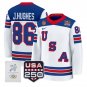 Jack Hughes Jersey #86 USA Olympic 250 Patch Premium Hockey 2026 Stitched White