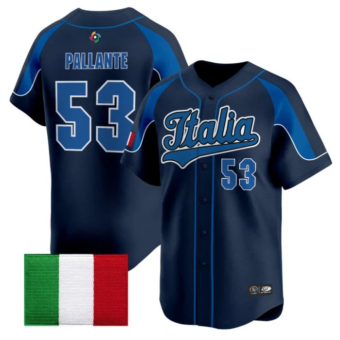 Andre Pallante Jersey #53 Team Italy 2026 World Baseball Classic Stitched Navy