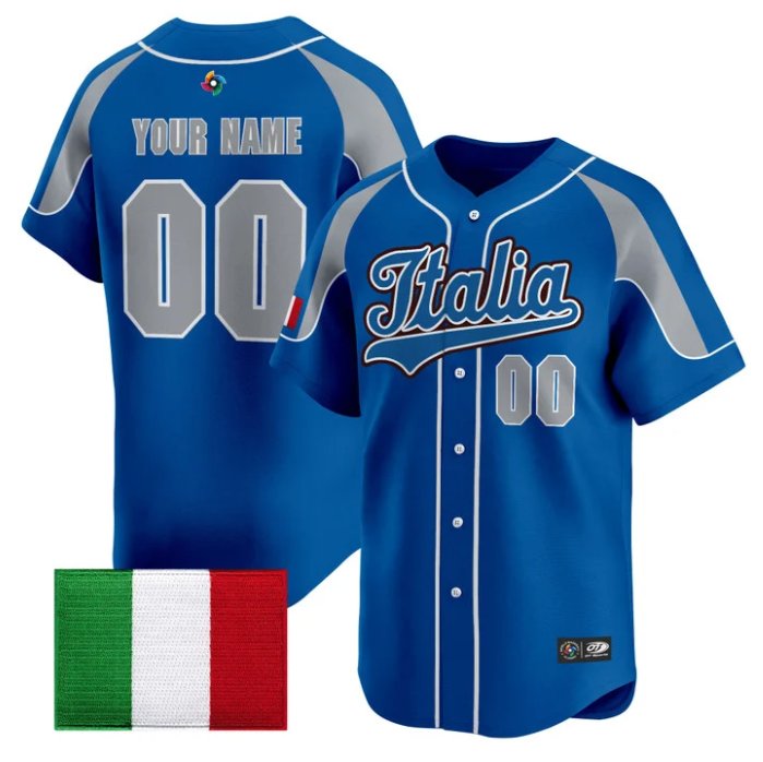 Custom Team Italy Jersey Name, Number 2026 World Baseball Stitched Royal