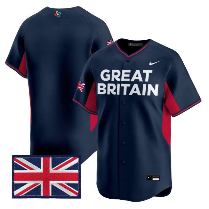 Team Jersey Blank Team Great Britain 2026 World Baseball Classic Stitched Navy