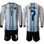 Argentina #7 DE PAUL Jersey Long Sleeve National Team x World Cup 2026 Home White On Field Soccer