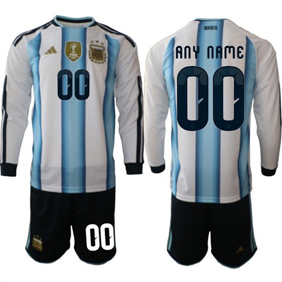 Argentina Custom Any Name And Number Long Sleeve National Team x World Cup 2026  On Field Soccer