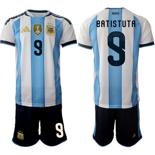 Argentina #9 BATISTUTA Jersey National Team x World Cup 2026 Home White On Field Soccer