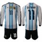 Argentina #11 DI MARIA Jersey Long Sleeve National Team x World Cup 2026 Home White On Field Soccer