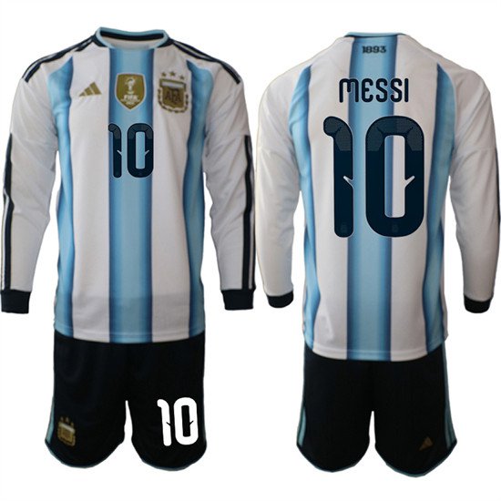 Argentina #10 Lionel Messi Jersey Long Sleeve National Team x World Cup 2026  On Field Soccer
