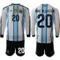Argentina #20 MAC ALLISTER Jersey Long Sleeve National Team x World Cup 2026  White On Field Soccer