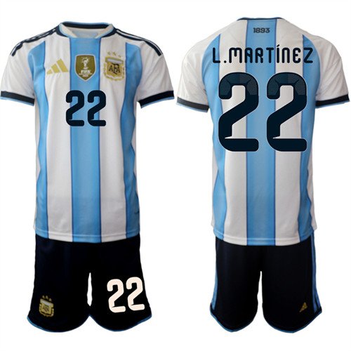 Argentina #22 L.MARTINEZ Jersey National Team x World Cup 2026 Home White On Field Soccer