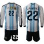 Argentina #22 L.MARTINEZ Jersey Long Sleeve National Team x World Cup 2026  White On Field Soccer