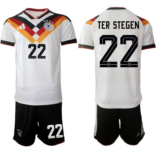 Germany #22 TER STEGEN Jerseys National Team x World Cup 2026 Home White On Field Soccer