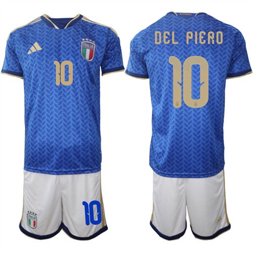 Italy #10 DEL PIERO Jerseys National Team x World Cup 2026 Home Blue On Field Soccer