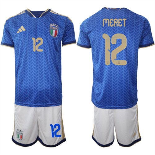 Italy #12 MERET Jerseys National Team x World Cup 2026 Home Blue On Field Soccer