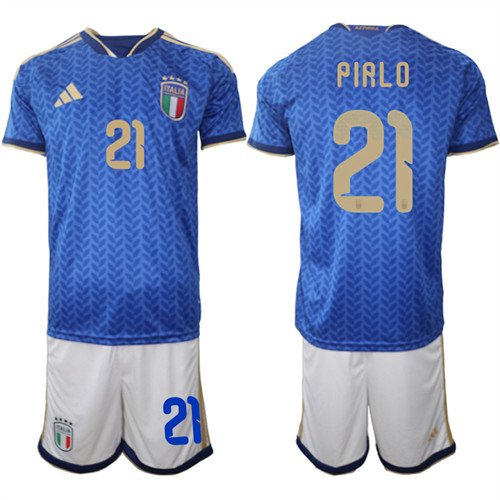 Italy #21 PIRLO Jerseys National Team x World Cup 2026 Home Blue On Field Soccer