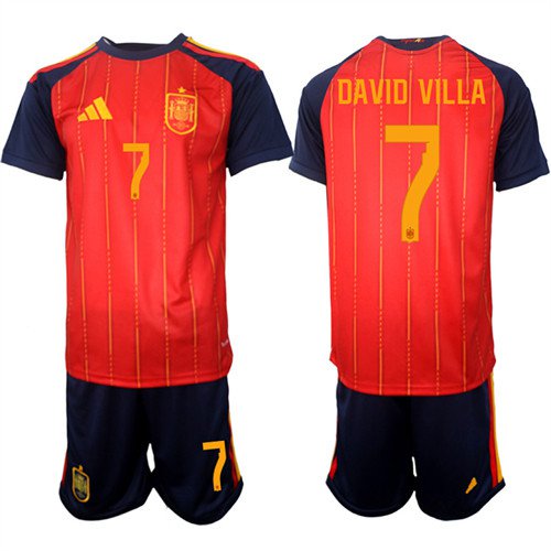 Spain #7 DAVID VILLA Jersey National Team x World Cup 2026 Home Red On Field Soccer