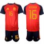 Spain #16 RODRIGO Jersey National Team x World Cup 2026 Home Red On Field Soccer