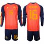 Spain #16 RODRIGO Jersey National Team x World Cup 2026 Long Sleeve Home Red On Field Soccer