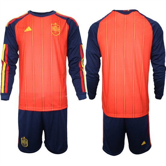 Spain Blank Jersey National Team x World Cup 2026 Long Sleeve Home Red On Field Soccer
