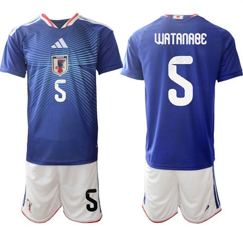 Japan #5 WATANABE Jersey National Team x World Cup 2026 Home Blue On Field Soccer