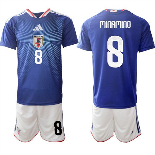 Japan #8 MINAMINO Jersey National Team x World Cup 2026 Home Blue On Field Soccer