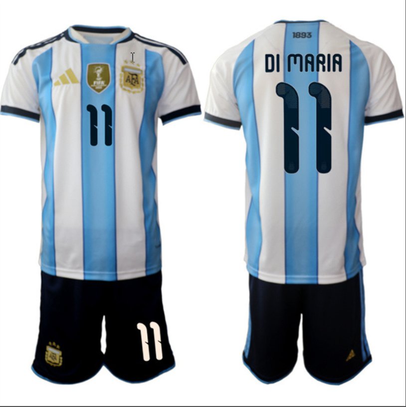 Ángel Fabián Di María Jersey #11 Argentina 2025-26 White Blue Home Soccer Suit