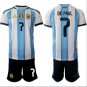 Rodrigo Javier De Paul Jersey #7 Argentina 2025-26 White Blue Home Soccer Suit