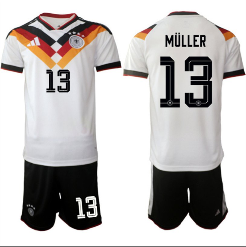 Thomas Müller Jersey #13 Germany Team 2025-26 White Home Soccer Suit