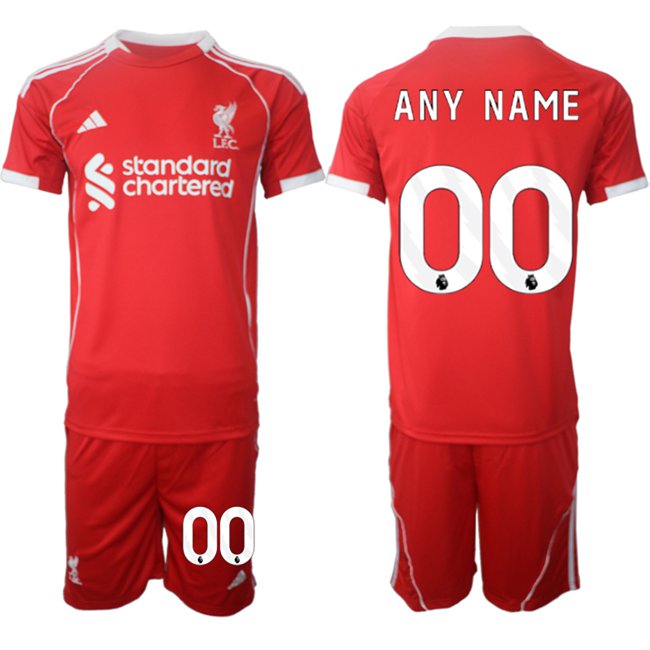 Custom Liverpool Jersey Name and Number Red Home 2025 Soccer Suit