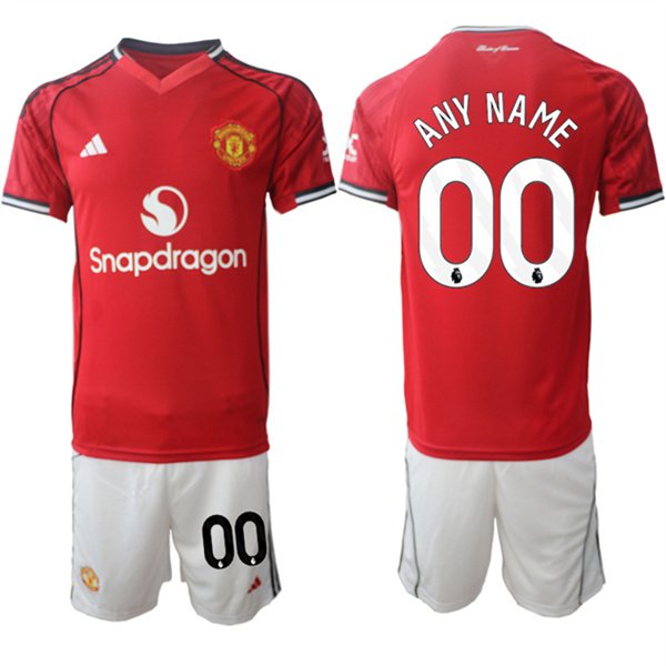 Custom Manchester United Jersey Name, Number Red Home 2025-26 Soccer Suit