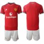 Blank Jersey Manchester United Red Home 2025-26 Soccer Suit