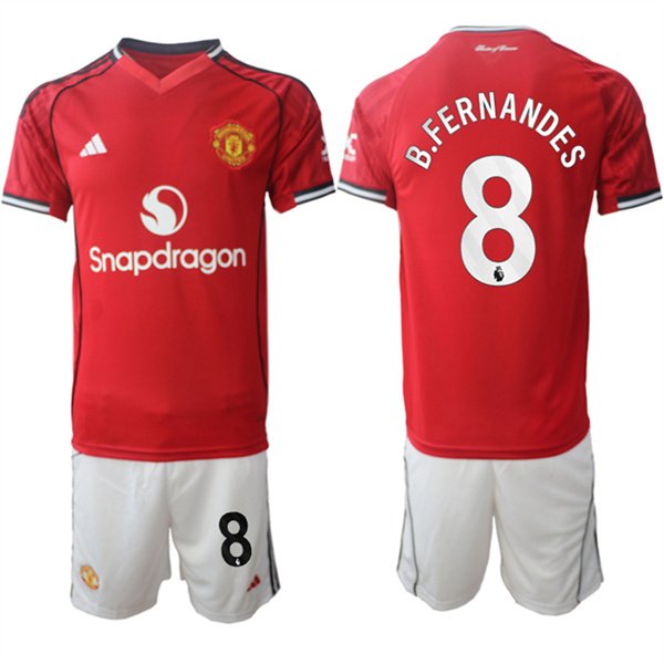 Bruno Fernandes Jersey #8 Manchester United Red Home 2025-26 Soccer Suit