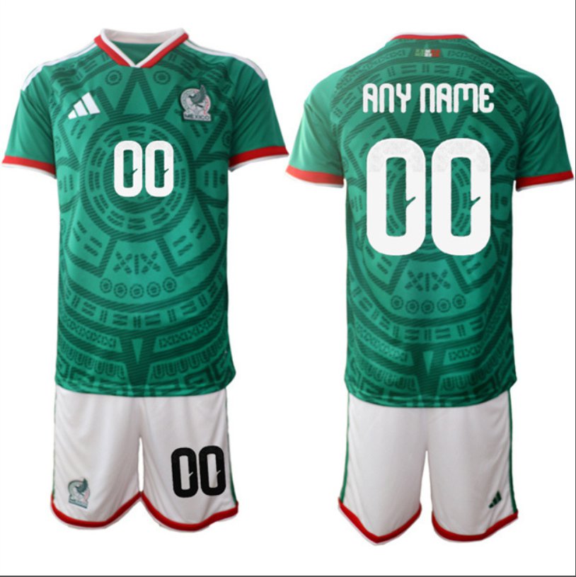 Custom Mexico Team Jersey Name, Number 2025-26 Green Home Soccer Suit