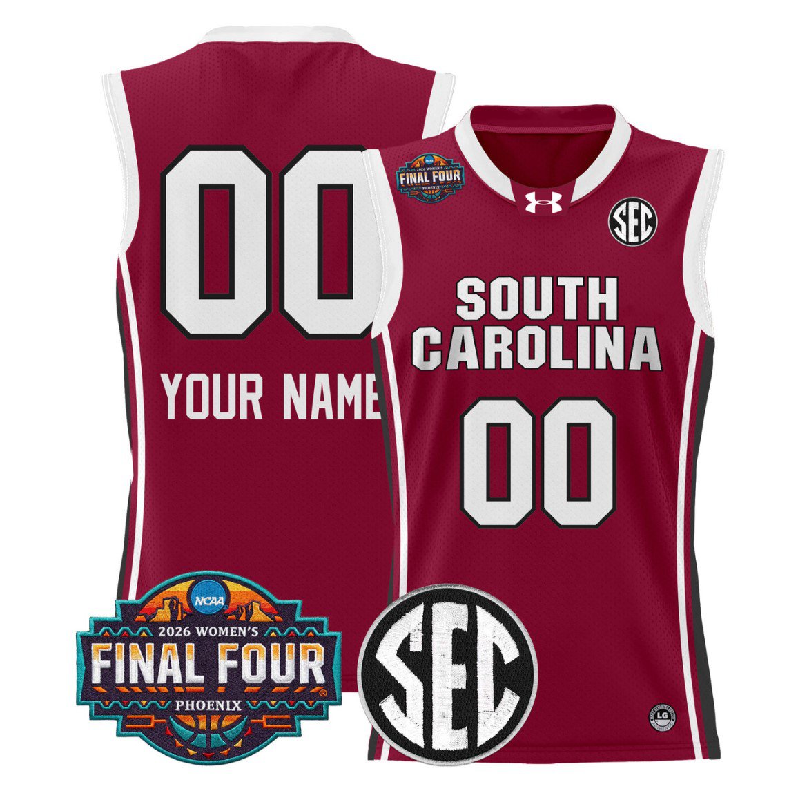 Custom South Carolina Gamecocks Jersey 2026 Final Four Stitched Garnet