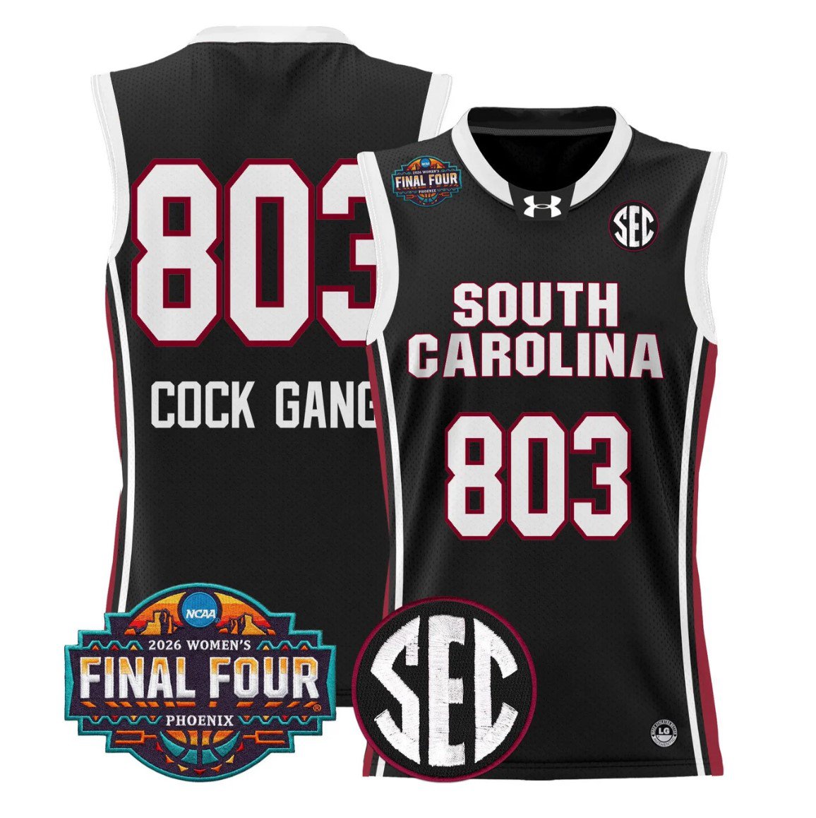 Cock Gang Jersey #803 South Carolina 2026 Final Four Stitched Black