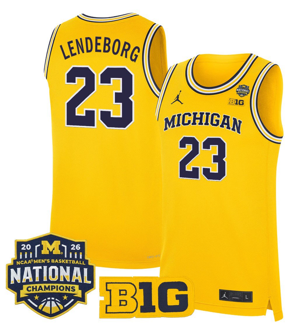 Yaxel Lendeborg Jersey #23 Michigan Wolverines 2026 National Champions Maize