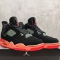 Air Jordan 4 Retro Black Infrared Barely Volt Shoes Sneakers