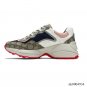 GG Rhyton Canvas Beige White Pink Shoes Sneakers