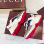 GG Rhyton Canvas Beige White Pink Shoes Sneakers