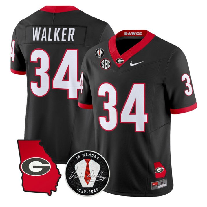 Herschel Walker Jersey #34 Georgia Bulldogs 2026 Vince Dooley Stitched Black