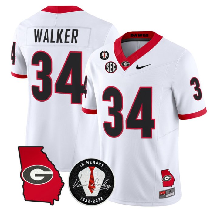Herschel Walker Jersey #34 Georgia Bulldogs 2026 Vince Dooley Stitched White