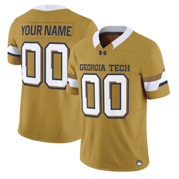 Custom Georgia Tech Yellow Jackets Jersey 2026 Vapor Limited Stitched Gold