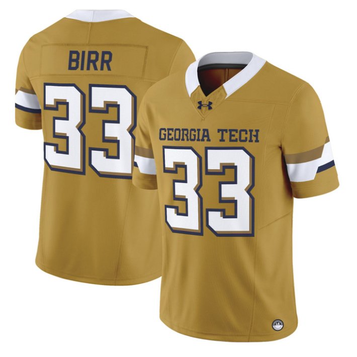 Aidan Birr Jersey #33 Georgia Tech Yellow Jackets 2026 Limited Stitched Gold