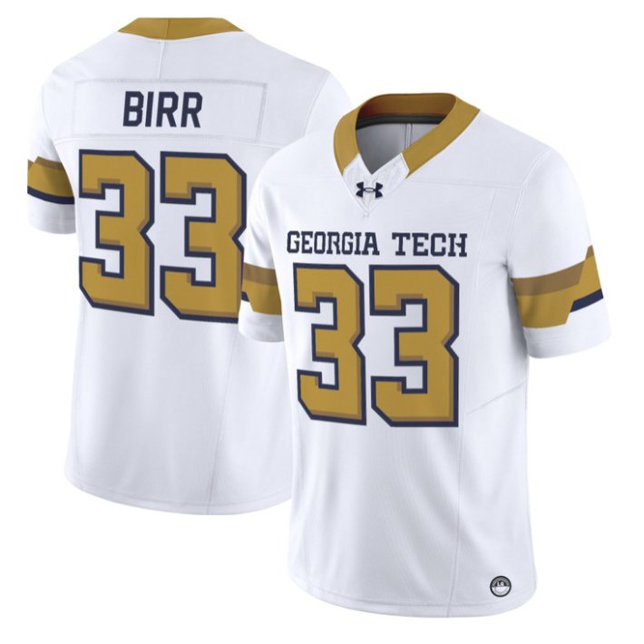 Aidan Birr Jersey #33 Georgia Tech Yellow Jackets 2026 Limited Stitched White