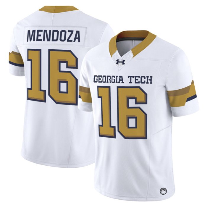Alberto Mendoza Jersey #16 Georgia Tech Yellow Jackets 2026 Limited Stitched White