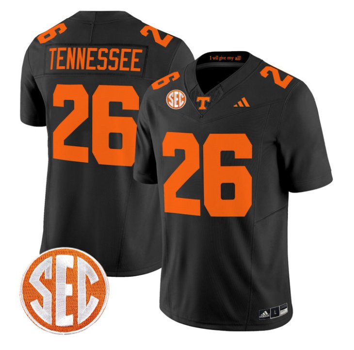 Tennessee Jersey #26 Tennessee Vols 2026 Vapor Limited Stitched Black