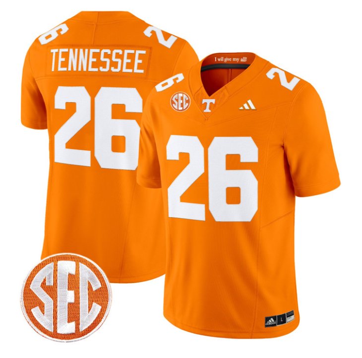 Tennessee Jersey #26 Tennessee Vols 2026 Vapor Limited Stitched Orange
