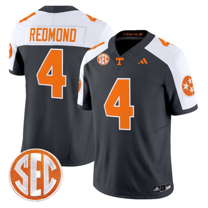 Ty Redmond Jersey #4 Tennessee Vols 2026 Vapor Limited Stitched Grey Alter